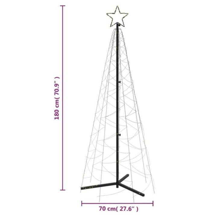 LED kerstboom kerstboom lichtboom kerstdecoratie verlichting buiten verlicht lichtketting outdoor kegelvorm warm wit 200 leds 70x180 cm