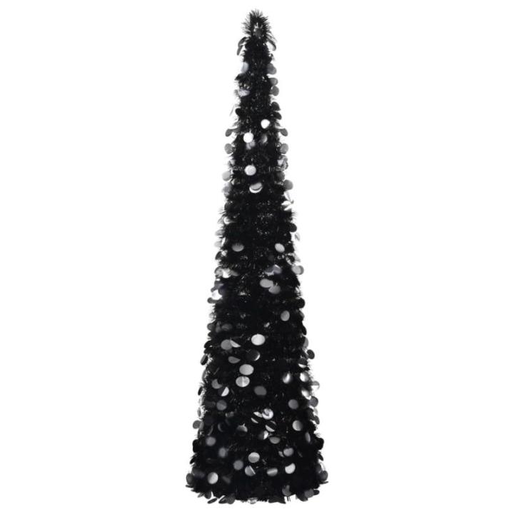 Künstlicher Pop-Up-Weihnachtsbaum Künstlicher Weihnachtsbaum Christbaum Tannenbaum Kunstbaum Weihnachten für Weihnachtsdeko Schwarz 150 cm PET