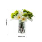 Kunstblumen Modernes nordisches Kunstblumenarrangement – ​​Glas, Silikagel und PU, Elegantes Dekor für Wohnzimmer, Esstische für jeden Anlass