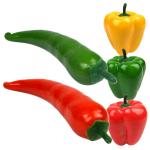 4 Sätze Simulationsmodell Paprika Schaufensterpuppe Maneküre- Set Schaufensterpfeffer Ziernieten Gefälschter Pfeffer Simulation Lebensmittelmodell Stütze Poly-Drache 5 Stück *