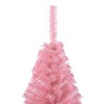 Kerstboom smal, kunstmatige dennenboom, klein, kunstmatige halve kerstboom met standaard, roze, 150 cm, pvc, geschikt voor patio, slaapkamer, woonkamer, Kerstmis