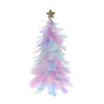 Einzigartiges Federbaum-Design, festlicher Tafelaufsatz, Weihnachtsdekoration, handgefertigte Figur mit Sternaufsatz, Ferienhaus für Neujahr, mehrfarbig