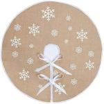 Kerstboomrok, witte sneeuwvlok, bedrukt, hennepdoek, kerstboomtapijt, ornamenten, decoratie voor Kerstmis (75 cm/30 inch)
