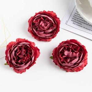 20/100PC Bruidsboeket Scrapbooking Kerst Decoratieve Kransen Home Room Decor DIY Party Nep Zijde Pioen (Color : Rood, Size : 20 PC)