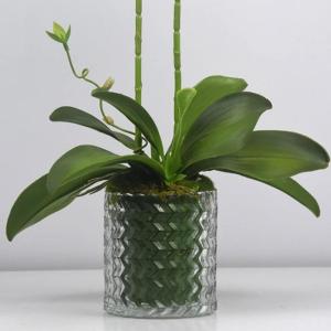 Kunstblumen Künstliche Blumen-Bonsai mit Vase, künstliche Orchidee, Phalaenopsis-Blumen, dekorativ, Zimmerpflanzen, realistische Anordnung für jeden Anlass