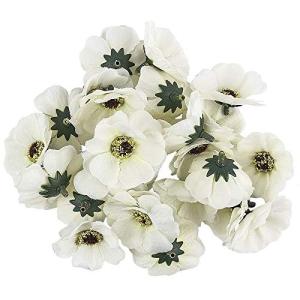 Decoratieve bloemen, , verschillende soorten, ca. diameter 4 - 5 cm (anemoon - wit - 27 stuks)