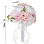 Hochzeitssträuße mit Schleife, künstliche Blumensträuße für Brautjungfern zur Hochzeit, Zeremonie, zum Jahrestag oder zum Valentinstag