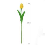 20 stuks PU Real Touch Latex Kunstmatige tulpen neptulpen bloemen boeketten bloemenarrangement voor huis kamer bruiloftsboeket middenstuk, geel