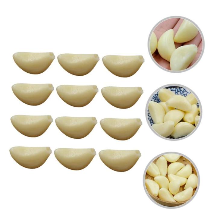 48 STK Simulierter Knoblauch Knoblauchflocken Prop Modell Künstliche Knoblauchzehen Modell Knoblauchzehen Geschälte Knoblauchzehen Grüner Knoblauch Knoblauch-Modell Küchendekor