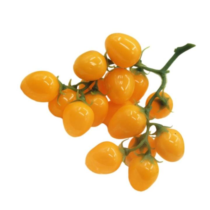 3st Simulierte Kleine Tomaten Gefälschte Kirschtomaten Schmücken Cherry-Tomaten-dekor Hausbedarf Dekorative Kirschtomaten Heimdekoration Obstverzierung Für Zu Hause Yellow Schau