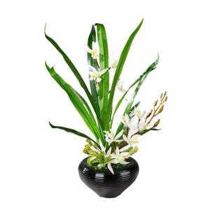 Kunstblumen Künstliche Orchideenblumen im Topf, Orchideenpflanzen, künstliche Pflanzen, realistische Orchideen für Heimdekoration, künstliche Blumenarrangements für jeden Anla