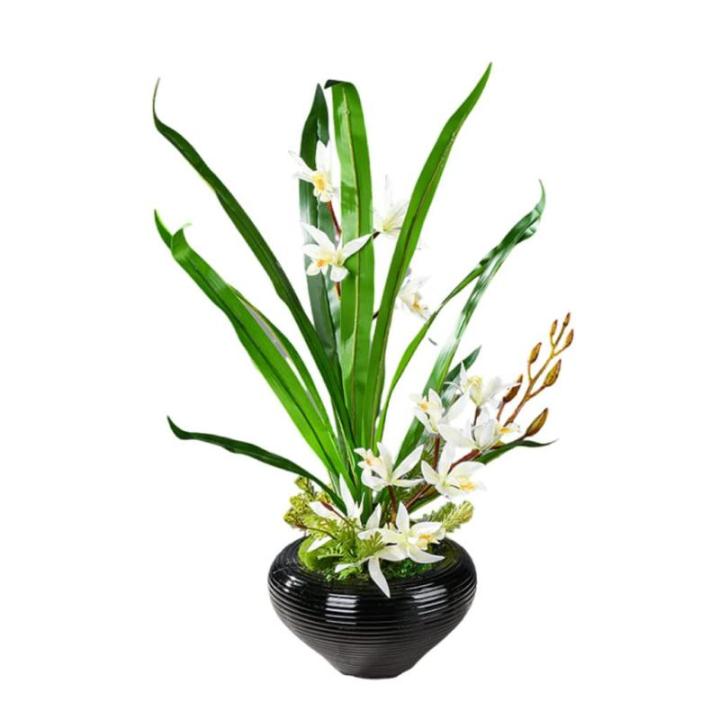 Kunstblumen Künstliche Orchideenblumen im Topf, Orchideenpflanzen, künstliche Pflanzen, realistische Orchideen für Heimdekoration, künstliche Blumenarrangements für jeden Anla