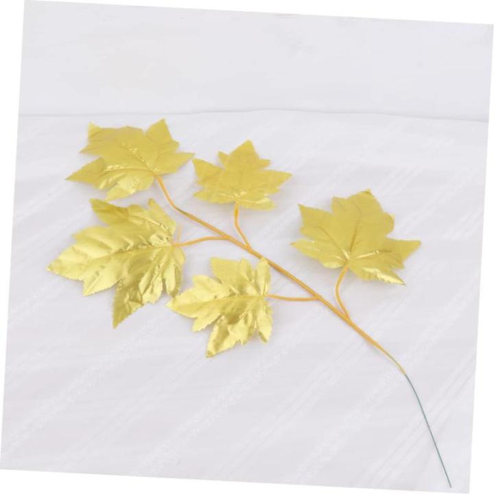 15St Tropische Partydekorationen Ahornblatt-Zweig weihnachtsdeko Christmas Decorations Golddekor Künstliche Ahornblätter Künstliche Blätter Hochzeit Material
