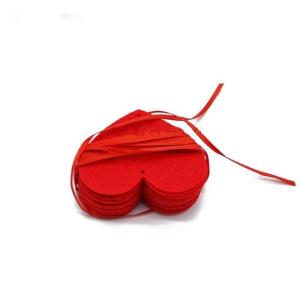 Herz-Girlanden mit 3 m Seil-Charme-DIY Vorhang aus Filz Non-Woven for Privatanwender Hochzeit Valentine Dekoration 5sets (80pcs) (Color : Red, Size : 5x5cm)