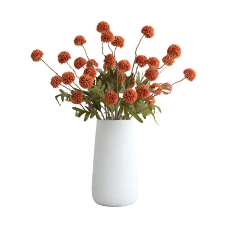 Kunstblumen Künstliche Löwenzahn-Blumenzweige, Kugelblumen, Pflanzen, gefälschte Blumen, getufteter Löwenzahn, für Heimwerker-Dekoration (Keramikvase) für jeden Anlass