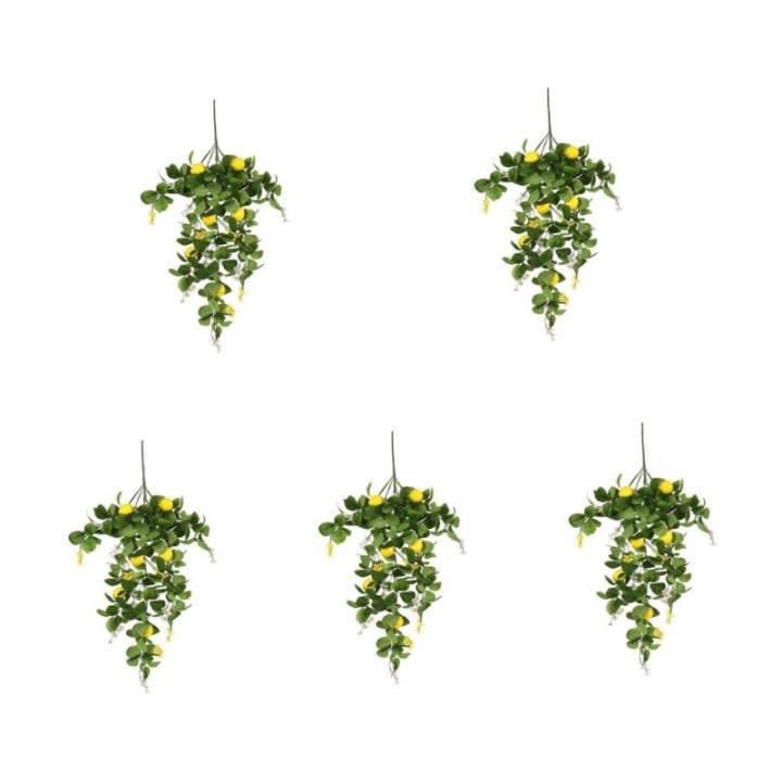 5St Simulation Zitronenrattan gelbe Zitronenzweige künstliche Blumenpflücker Künstliche Zitronenpflanze Dekorative Zitronenpflanze gefälschter Zitronenstiel zitronenzweig dekor