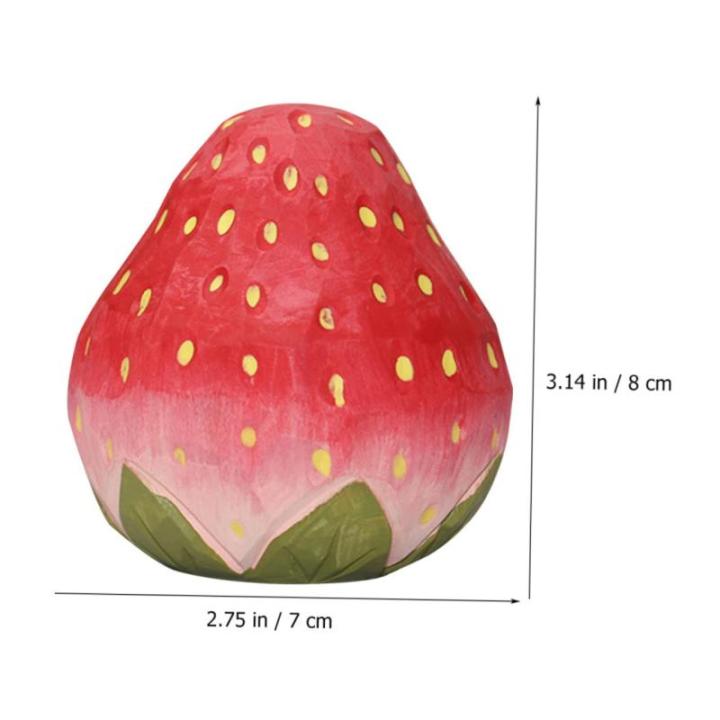 5St Erdbeergarnitur bürodeko büro Dekoration Erdbeer-Dekoration Office Decoration Szenenschmuck gefälschte Erdbeere Ornamente lebensechtes Fruchtmodell Simulation Erdbeere höl