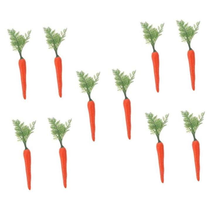 10 STK Plastik gemüse osterdekoration Karotten-Plastikmodelle Karotten-Imitation Karotten-Modell pflanzliche Modelle Requisiten gefälschtes Gericht schmücken Dekorationen