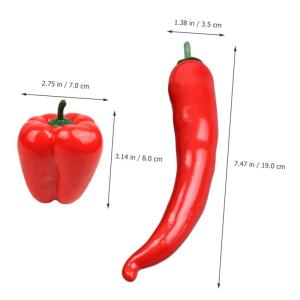 1 Satz Simulationsmodell Paprika Schaufensterpuppe Maneküre- Set Repiclas Kunstpfeffer Replikate Chili-Pfeffer-verzierung Falsches Pfeffermodell Falscher Chili Poly-Drache 5st