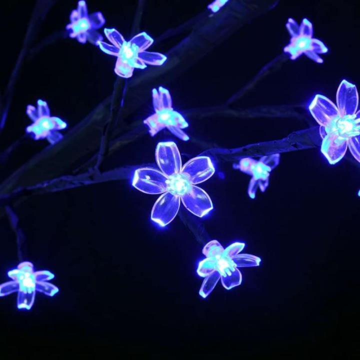 LED Weihnachtsbaum Lichterbaum Weihnachten Christbaum für Außenbereich geeignet 120 LEDs Blaues Licht Kirschblüten 150 cm