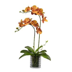 Kunstblumen Künstliche Blumen-Bonsai mit Vase, künstliche Orchidee, Phalaenopsis-Blumen, dekorativ, Zimmerpflanzen, realistische Anordnung für jeden Anlass