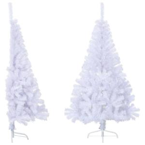 Kunstkerstboom met standaard, 150 cm, hoge kerstdecoratie, pvc en staal, wit
