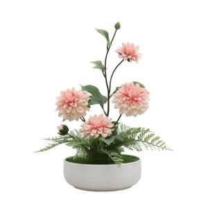 Kunstblumen Künstliche Blumen im Keramiktopf, Seidenpfingstrose im Topf, Moderne Kunstpflanzen, grüne Zimmerpflanzen für Zuhause, Hochzeitsfeier für jeden Anlass