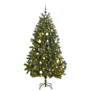 Weihnachtsbaum, Klappbar Christbaum mit 300 LEDs Kugeln Ständer, Beleuchtet Tannenbaum Kunstbaum mit 8 Beleuchtungsmodi, Weihnachtsdeko Dekobaum, 270cm