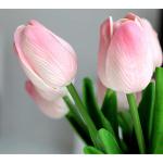 30 stuks kunstmatige tulpen bloemen nep tulpen boeket real touch bloemen voor decoratie (roze)