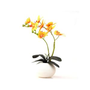 Kunstblumen Orchideen, künstliche Blumen, Dekoration für Zuhause, Garten, Party, Hochzeit, künstliche Blumen, Phalaenopsis-Blumen im weißen Keramiktopf für jeden Anlass