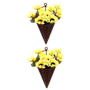 2st Simulierte Sonnenblume Kunstblumen Vor Der Haustür Künstlicher Blumenampel Künstliche Blumen Künstliche Hängende Blumen Gefälschte Blumen Künstlicher Blumenkorb Plastik 