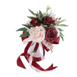 Künstlicher Blumenstrauß mit Pfingstrose und Rose für Hochzeiten, dekorative Blumenornamente, Handheld für Brautstrauß, Hochzeitsfeier