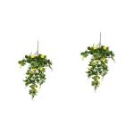 2St Simulation Zitronenrattan Ramo de Flores Artificiales künstliche Pflanzen Künstliche Zitronenpflanze Dekorative Zitronenpflanze Baum-Zitronenzweig-Ornamente Zitronenpflücker