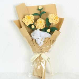 stücke Handgewebte Kamelie Blume Gestrickt Häkeln Blumenstrauß Hochzeit Ornamente