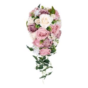 Künstliche Rosenblumen, romantischer Blumenstrauß für Hochzeiten, Brautsträuße, Brautjungfernstrauß, Valentinstag, Beichte, Party, Kirchendekoration
