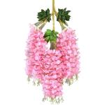 Künstliche Glyzinien Hängeblumen 12 Stück Simulation Seidenblume Hortensie für DIY Girlande Ranke Blumen Schnur nach Hause