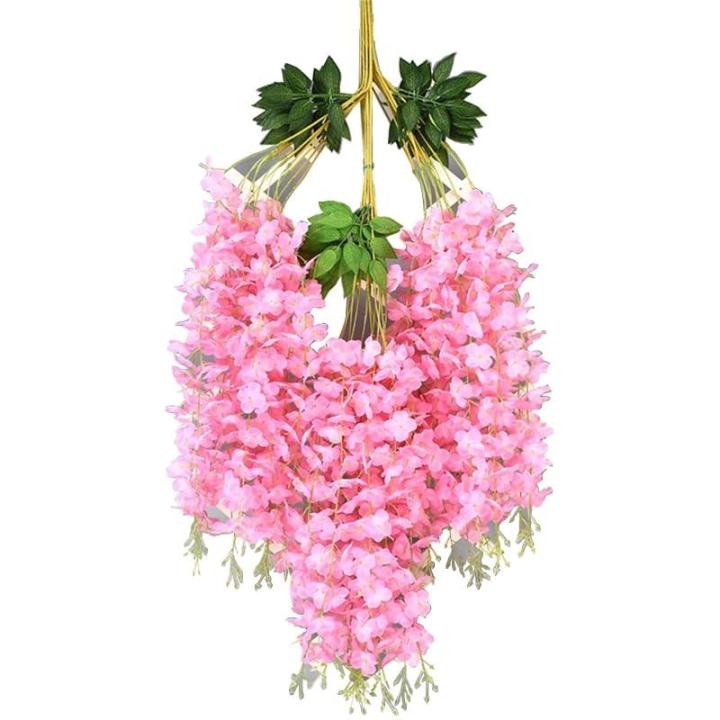 Künstliche Glyzinien Hängeblumen 12 Stück Simulation Seidenblume Hortensie für DIY Girlande Ranke Blumen Schnur nach Hause
