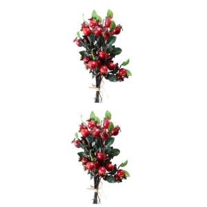 4 Stück Weihnachtsdekorationen Künstliche Beeren Weihnachtsschmuck Winterbeflockte Plektren Gefälschte Obst Wohnkultur Girlandendekor Blumenkorb Dekoration Hagebutten Ländlich
