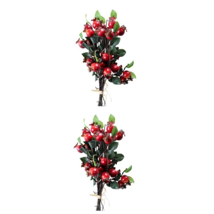 4 Stück Weihnachtsdekorationen Künstliche Beeren Weihnachtsschmuck Winterbeflockte Plektren Gefälschte Obst Wohnkultur Girlandendekor Blumenkorb Dekoration Hagebutten Ländlich