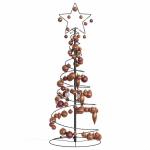 Kerstboom kegelvorm met ballen 80 leds warm wit 120 cm