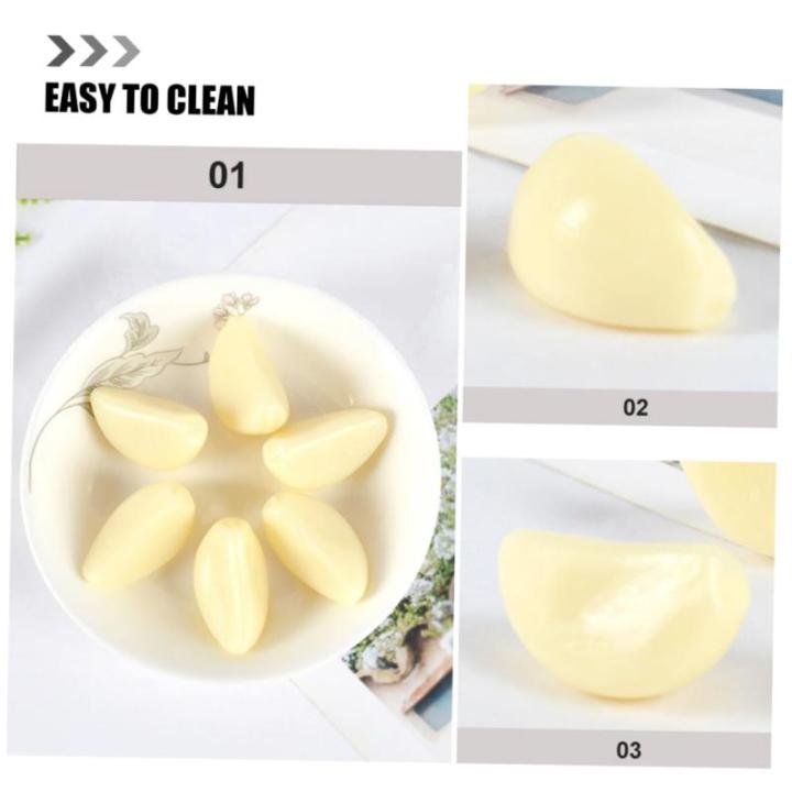 4 Sätze 4 Sets Künstliche Knoblauch Gemüse Display Requisiten Küchendekoration Haushalts Knoblauchflocken Requisite Gefälschte Gemüse Dekoration Knoblauchflocken 12 Stück * 