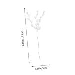 50 Stück Simulierte dreizackige Brautstrauß pflücken Kranzmaterial selber Machen Artificial sztuczne kwiaty Blumenstiel mit Acrylperlen DIY Krone versorgung Eisen Weiß