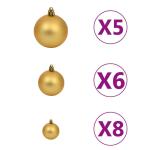 Künstlicher Weihnachtsbaum mit Beleuchtung & Kugeln mit LED Beleuchtung 120 cm Grün