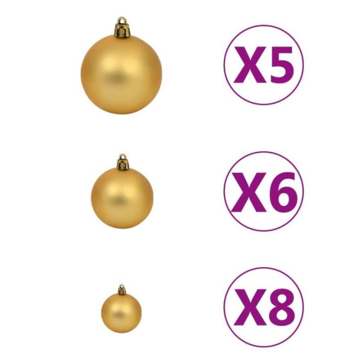 Künstlicher Weihnachtsbaum mit Beleuchtung & Kugeln mit LED Beleuchtung 120 cm Grün