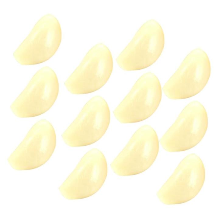4 Sätze 4 Sets Künstliche Knoblauch Gemüse Display Requisiten Küchendekoration Haushalts Knoblauchflocken Requisite Gefälschte Gemüse Dekoration Knoblauchflocken 12 Stück * 