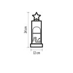 Lichtgevend winterlandschap van hout, 3 leds warm wit licht, kerstdecoratie, IP20 binnen, werkt op batterijen (2 x AA), 10.000 uur levensduur, 6/18 uur timer, 0,3 watt, 12 x 5 x 34