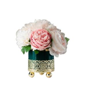 Kunstblumen Künstliche Blumen mit Vase, künstliche Blumen im Keramiktopf, Simulationsblume, Tischdekoration, Zubehör, künstliche Pflanze für jeden Anlass