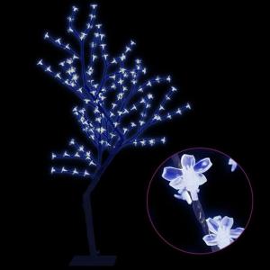 LED Weihnachtsbaum Lichterbaum Weihnachten Christbaum für Außenbereich geeignet 128 LEDs Blaues Licht Kirschblüten 120 cm