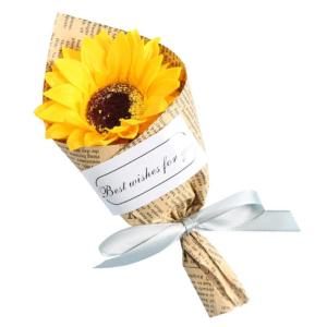 Seifenblumen Bouquet Künstliche ewige Sonnenblume Zeitung für Wohnzimmerdekoration, Seifenblumen gewickelt