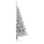garn-Weihnachtsbaum,künstlicher Weihnachtsbaum Kleiner,Künstlicher Halb-Weihnachtsbaum mit Ständer Silbern 120 cm PVCGeeignet für Patio, Schlafzimmer, Wohnzimmer, Weihnachten